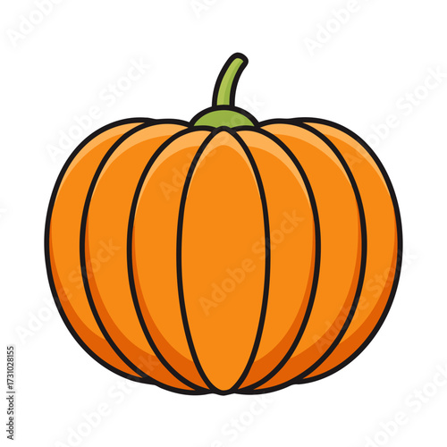 A vibrant illustration of a plump, orange pumpkin, a quintessential symbol of the fall harvest and Halloween festivities. Generative AI