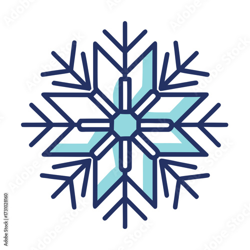 A serene winter snowflake, delicately crafted with a modern and minimal aesthetic, embodying the essence of winter's beauty. Generative AI