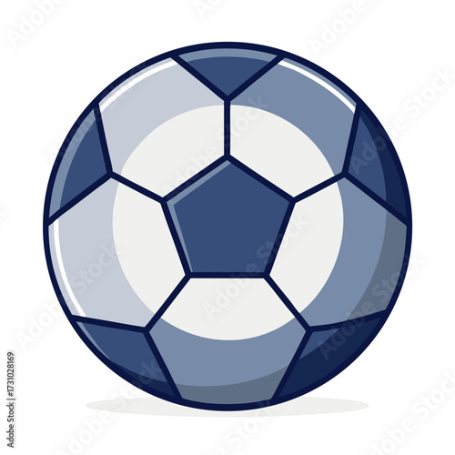 A solitary soccer ball stands as a testament to sport, presented through clean, minimalist illustration. Clean lines and vibrant hues are featured.  Generative AI