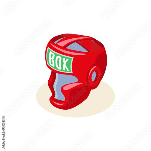 Red boxing headgear for protection during sparring and fights - an essential piece of protective equipment