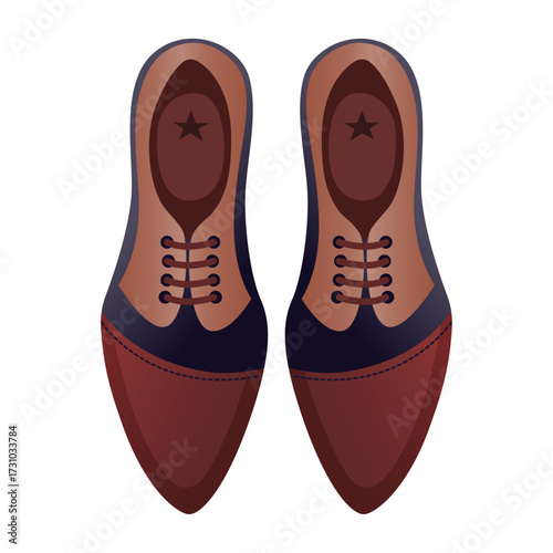 Classic Burgundy and Navy Men's Oxford Shoes with Brogue Detailing - A Stylish Formal Footwear Choice