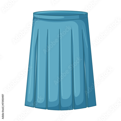 Elegant Blue Pleated Skirt Illustration - Stylish and Versatile Fashion Apparel