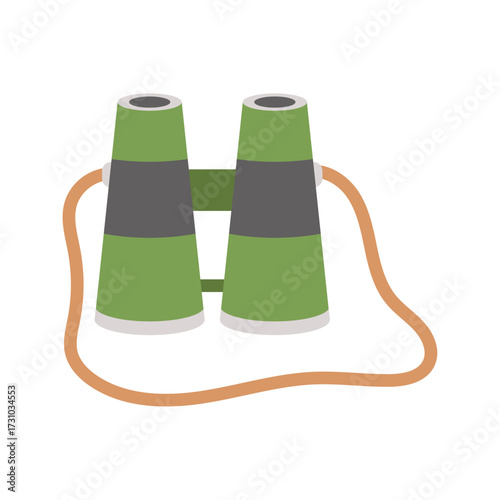 Vintage Style Binoculars With Strap, Illustrative Design, Classic Optics For Observation And Exploration
