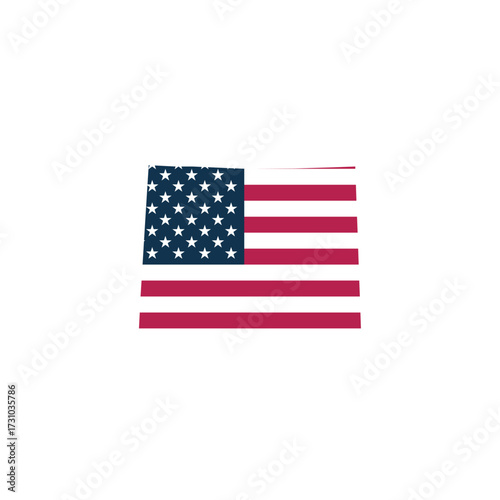 Wyoming State Blank Map Vector with American Flag – Editable Template