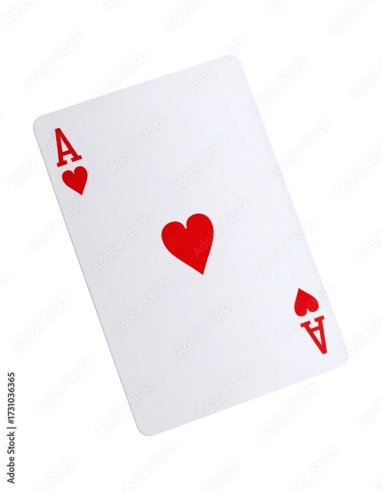 Fototapeta premium Winning Ace of Hearts playing card symbolizing luck, chance, and ultimate victory in games