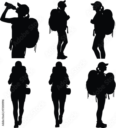 Hikers In Silhouette
