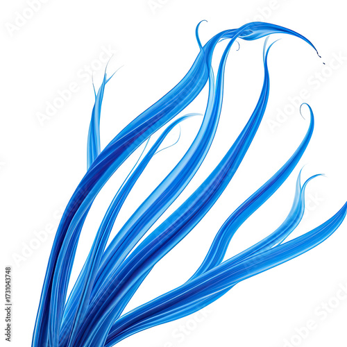 Abstract blue swirling tendrils on a black backdrop, creating a dynamic visual