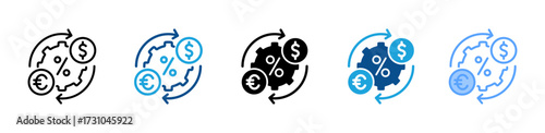 Forex icon sheet multiple style collection