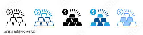 Gold icon sheet multiple style collection
