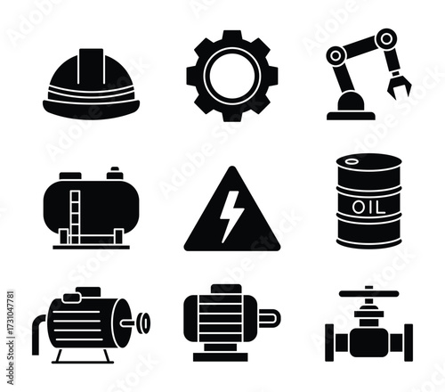 Industrial Icons and Symbols for Engineering and Manufacturing Project