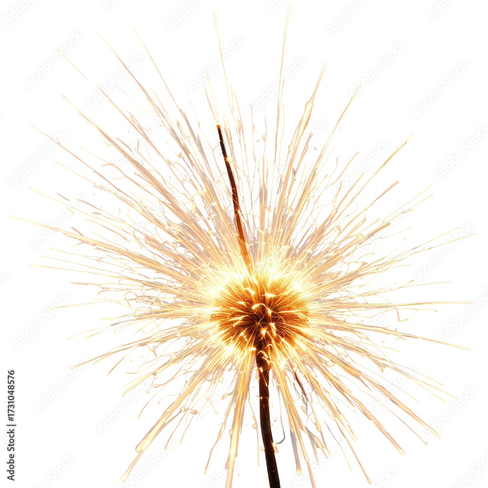 Fototapeta premium Burst of light on black, sparkler effect. Radiant display, vibrant, shining