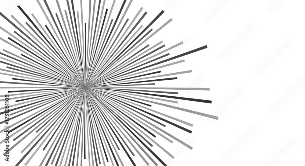 Obraz premium Abstract radial lines burst outwards from a central point.