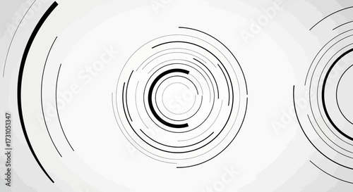 Abstract circular lines on a white background.