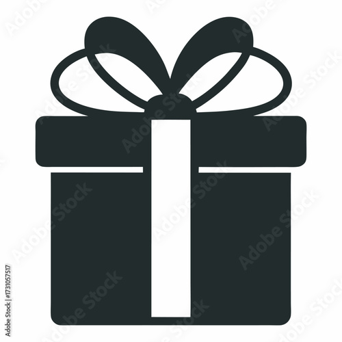  gift box silhouette isolated on white background 