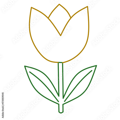 vector Yellow Tulip Flower Icon