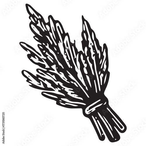 Occult Herbs Bundle Line Art Vector Icon