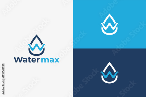 Drop water and letter W logo design with modern clean style perfect for branding, eco business, and fresh minimalist identity