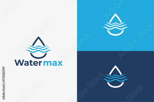Drop water and letter W logo design with modern clean style perfect for branding, eco business, and fresh minimalist identity