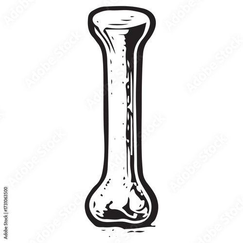 Occult Femur Bone Line Art Vector Icon