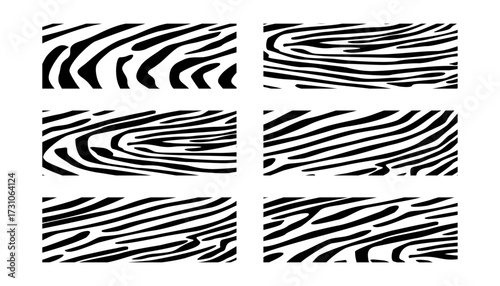 Wood lines texture material doodle hand drawn line set. Rings and circles tree trunk geometric curve, wave contour template