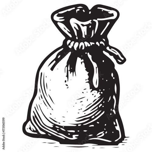 Occult Pouch Bag Line Art Vector Icon