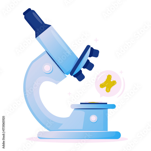 Microscope vector object for educational or medical research
