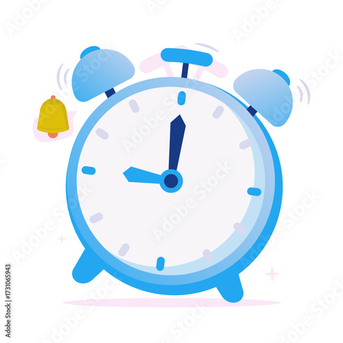 Alarm clock timer ringing vector object illustration