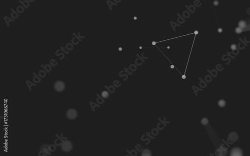 Abstract background. Molecules technology with polygonal shapes, connecting dots and lines. Connection structure. Big data visualization.