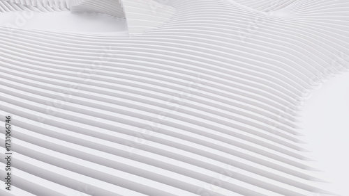 Abstract Curved Shapes. White Circular Background.