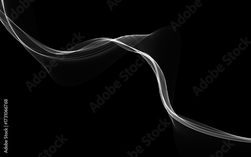 Dark abstract background with a glowing abstract waves