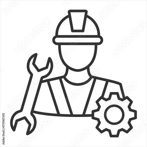 Engineering Outline Icon vector Illustration