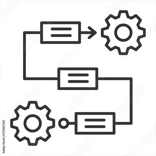 Workflow Outline Icon vector Illustration