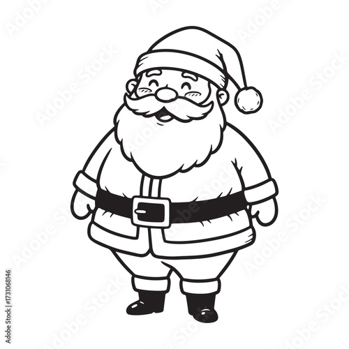 Happy Santa Claus with closed eyes illustration Christmas