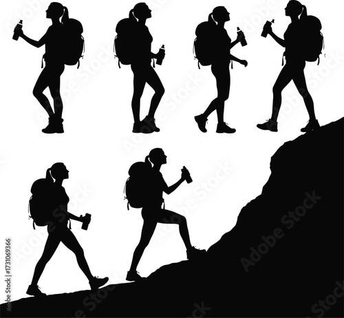 Hiking Silhouettes Fitness, Adventure, LifestyleHiking Silhouettes Fitness, Adventure, Lifestyle