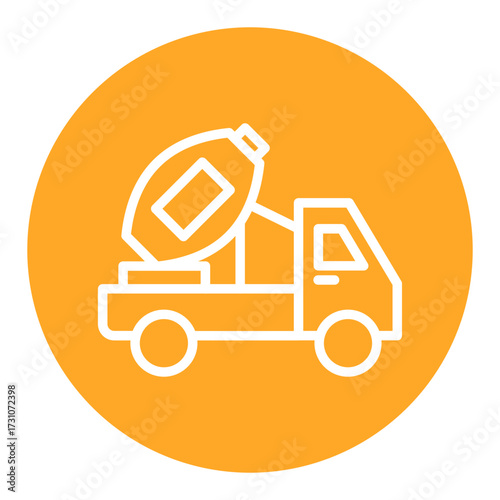 Conscrete Mixer Truck Vector Icons