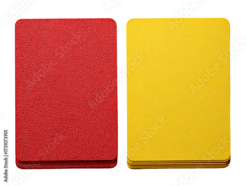 Red and Yellow Cards on Transparent Background, PNG