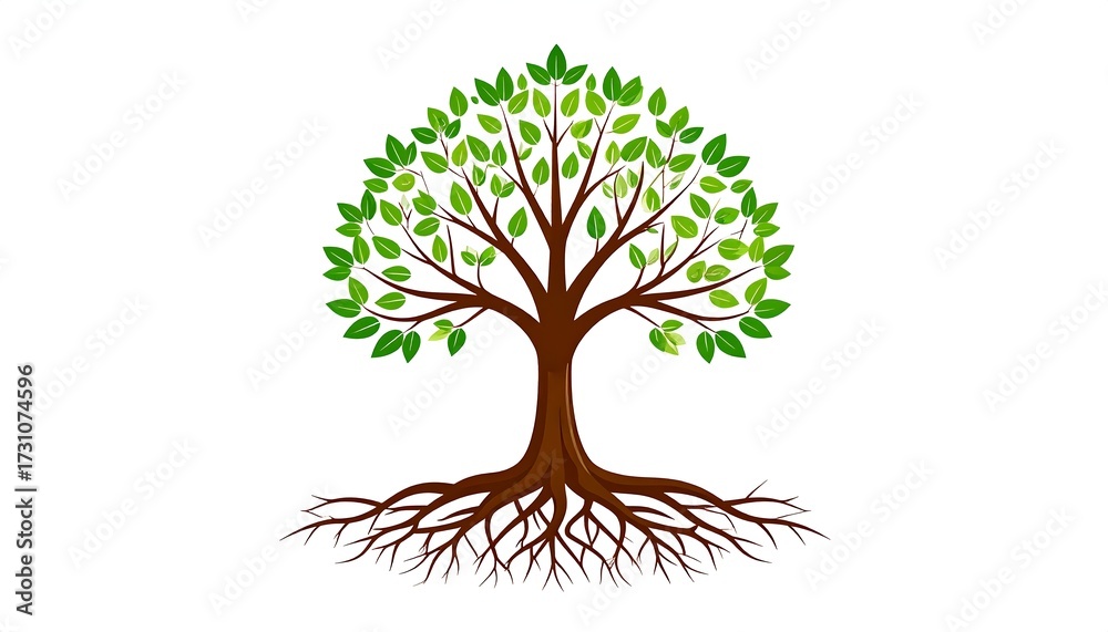 Obraz premium Green tree with roots