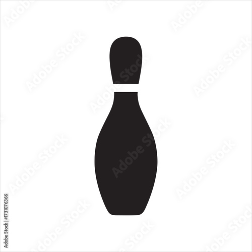 Isolated bowling pin icon illustration for sports and recreation games providing a clear symbol for bowling alleys and competitive sporting events that encourage friendly competition