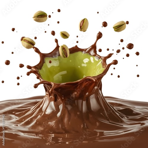chocolate splash isolated on white background