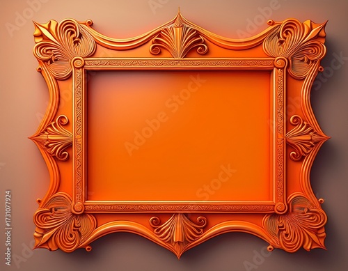 orange picture frame a vibrant orange picture frame with ornate detailing stands out against a clean minimalist backdrop ready to showcase your cherished memories or artwork