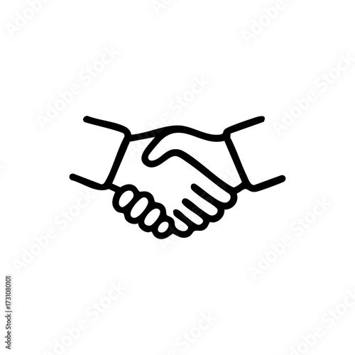 Shaking hands, outline