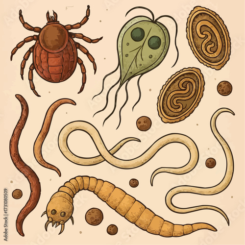 representation of parasitic animals