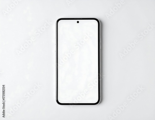 Modern smartphone on a plain white surface