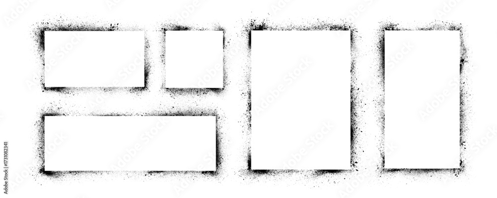 custom made wallpaper toronto digitalGrunge graffiti stencil frames with spray paint borders. Black vector rectangles and squares. Airbrushing paint banners, splatter ink shapes. Places for text or pictures. Graffiti spraypaint element.