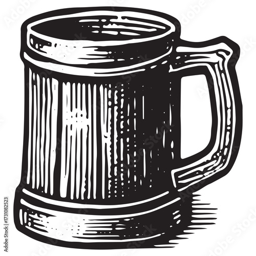 Viking Wooden Mug Tankard Illustration