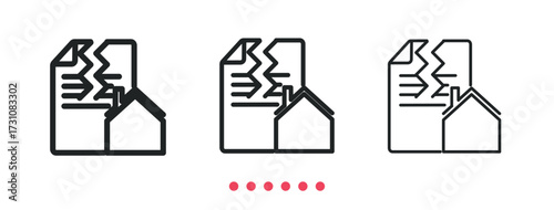 Terminated contract icon. Thin line icon vector
