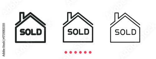Sold icon. Thin line icon vector