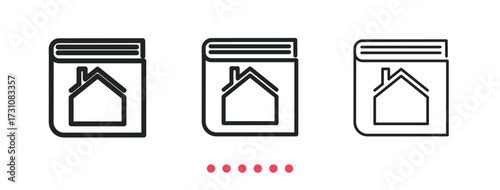 Real estate guide icon. Thin line icon vector