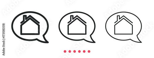 Think about home icon. Thin line icon vector