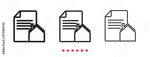 Contract icon. Thin line icon vector